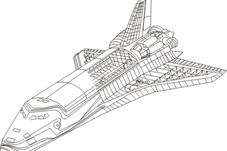Line drawing of the NASA space shuttle, Columbia